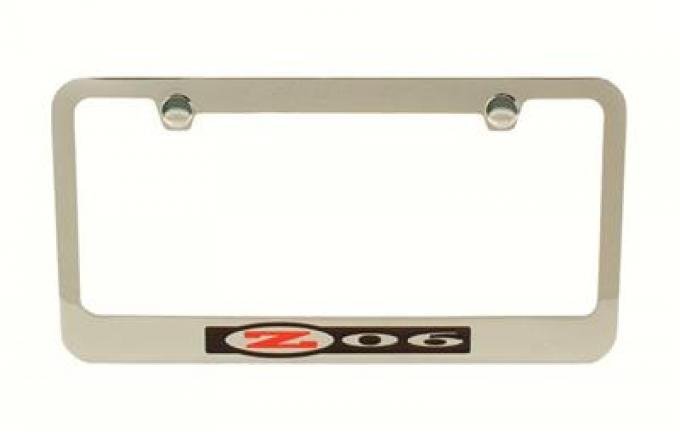 License Plate Frame / Bezel - C5 Z06 Logo Chrome