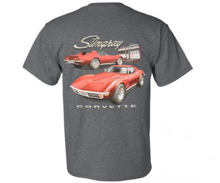 T-Shirt 68-72 C3 Corvette Stingray Garage Gray