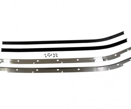 69-82 Coupe Door Outer Window Seals /Felts with Moldings Kit