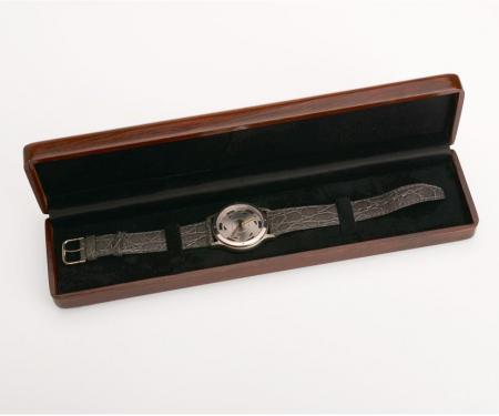 Men's Silver Face C4 Watch With Grey Leather Band *NOS / Old Inventory *
