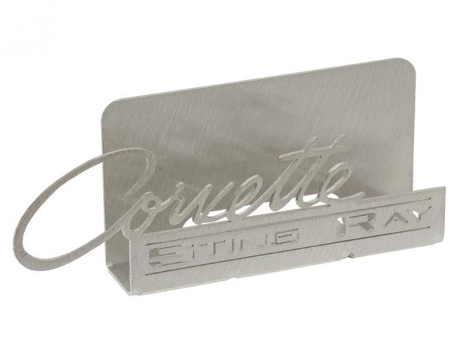 63-65 C2 Stingray Emblem - Brushed Metal Business Card Holder