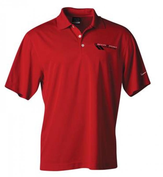 Red Nike Polo Shirt With Grand Sport Embroidered Emblem