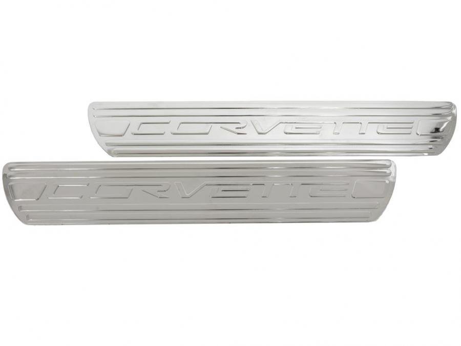 0513 Billet Aluminum Door Sill Plate Chrome Corvette Depot