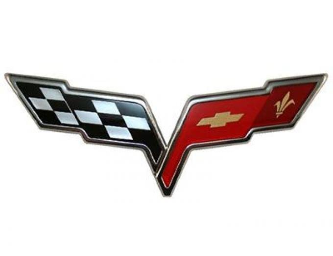 Metal Sign - C6 Corvette Front Emblem - 32" X 12" - Photo Steel