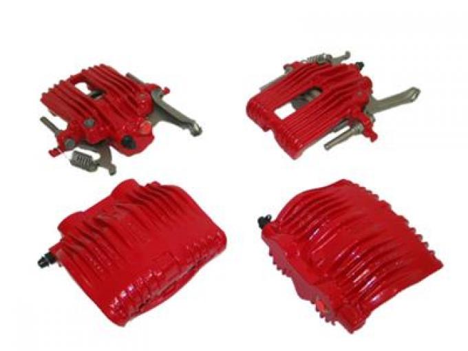 88-95 Red Brake Calipers - Rebuilt Powder Coated Exchange Except Heavy Duty