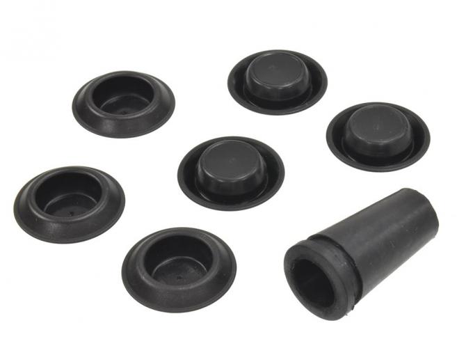 68-76 Floor Pan Drain Plugs Set - 7 Pieces