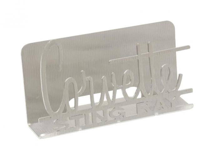 66-67 C2 Stingray Emblem Brushed Metal Business Card Holder