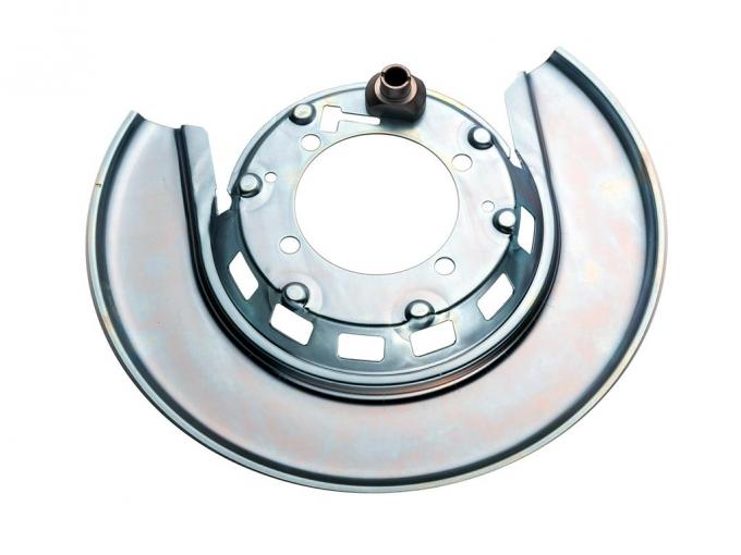 65-75 Parking / Emergency Brake Flange Plate - Right Rear Zinc Silver