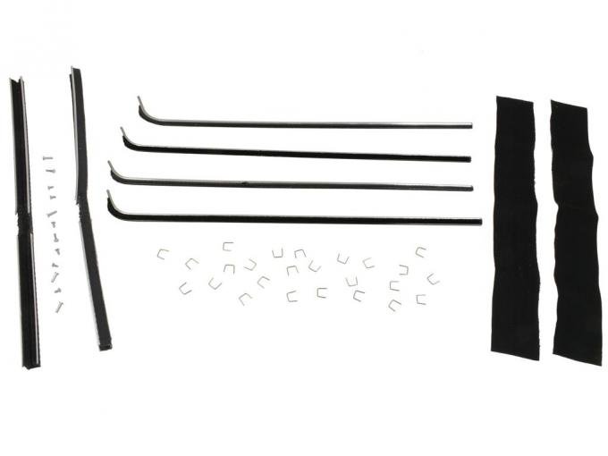 56-62 Door Window Run And Seal / Felt Set - Replacement Front Window Runs