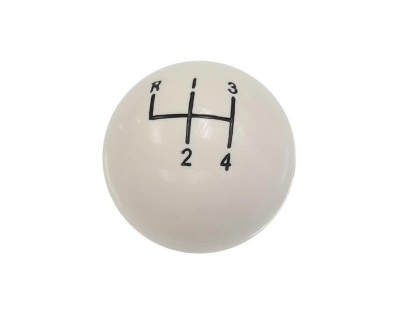 56-62 White Shifter Knob with 4 Speed Pattern | Corvette Depot