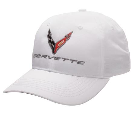 Hat C8 Corvette StayDri Performance White