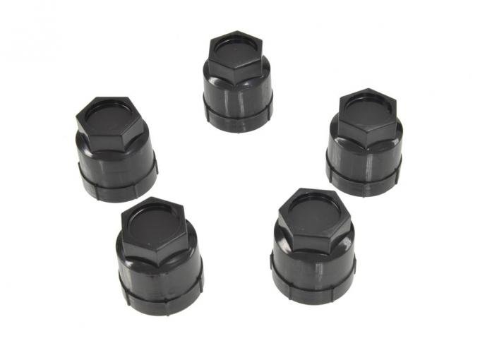 Redline Restomotive® 1984-1999 Chevrolet Corvette 5 Piece Black Wheel Lugnut Cap / Cover Kit