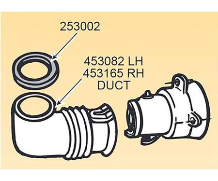 68-77 Underdash Air Vent / Air Conditioning Side Outlet Duct to Plenum Seals