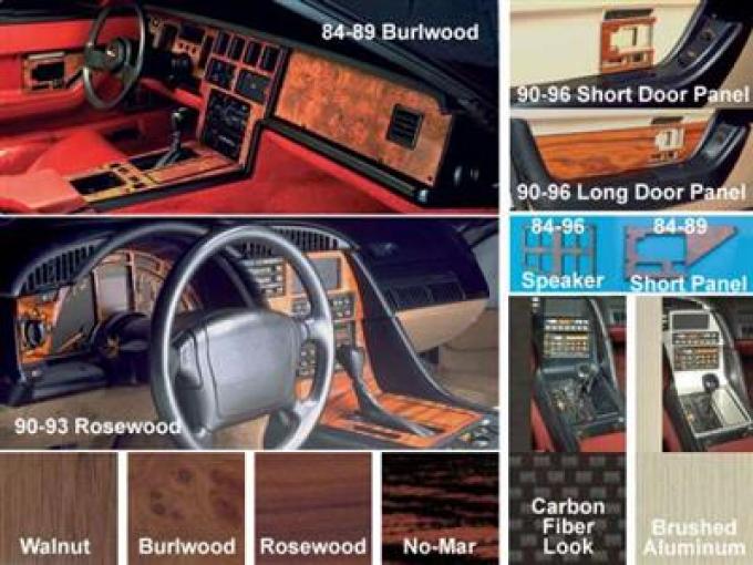 90-91 8 Piece Deluxe Plus II Wood/Carbon Fiber/Brushed Aluminum Dash Kit