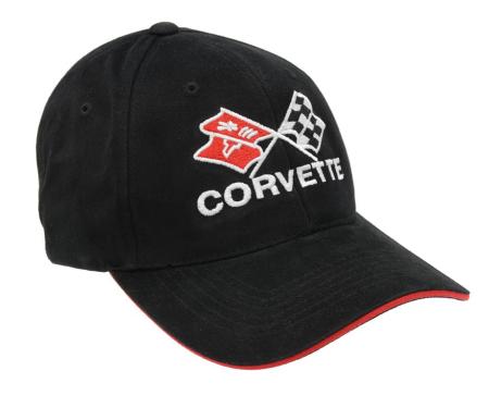 Hat - C2 And C3 Crossflag Logo Black With Red Piping
