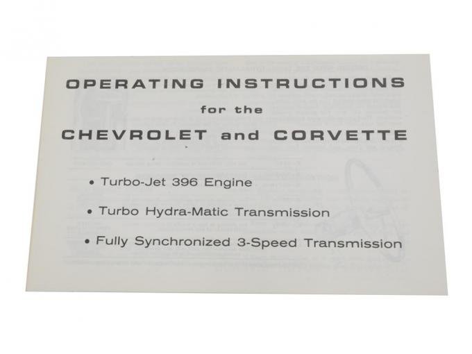 65 Owners Manual Engine Insert - 396 For Owners Manual