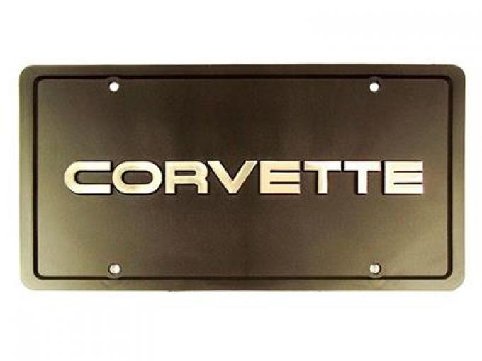 License Plate - Chrome C4 Style Lettering With Black Boarder