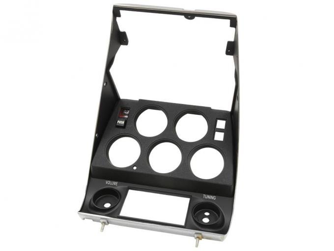 69-71 Center Gauge , Radio , Clock Surround Bezel With Pushbutton & Warning Lens