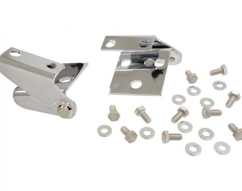 63-67 Chrome Hood Hinge - Pair