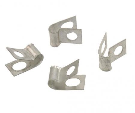 Redline Restomotive® 1963-1982 Chevrolet Corvette 4 Piece Rear Crossover Brake Line Clip Set