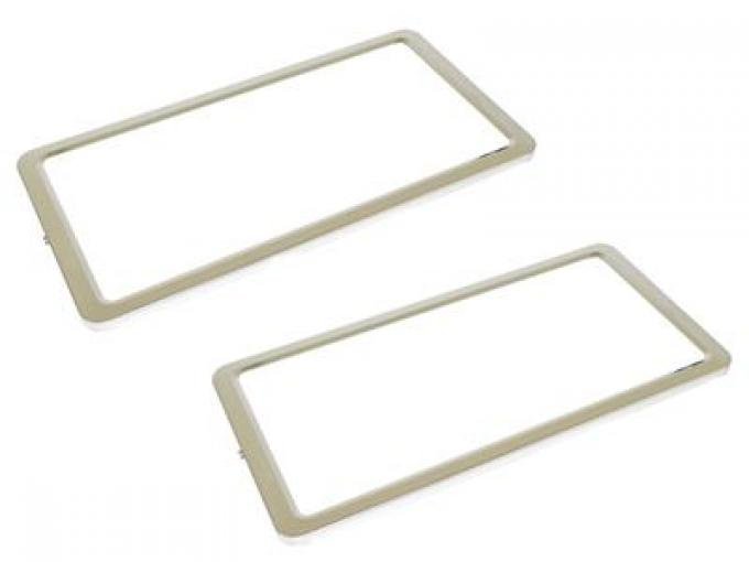 Corvette License Plate Frame / Bezel - Clip-On Stainless Steel - Set Of 2