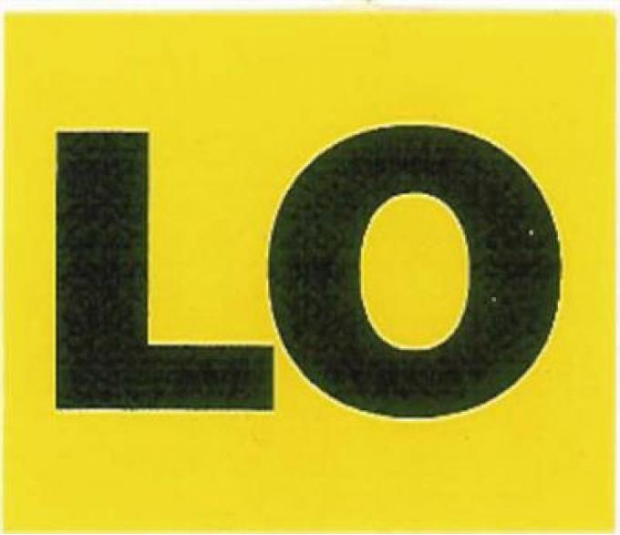 69 Valve Cover Engine Code Decal "LO" L88 430HP Heavy Duty With M22