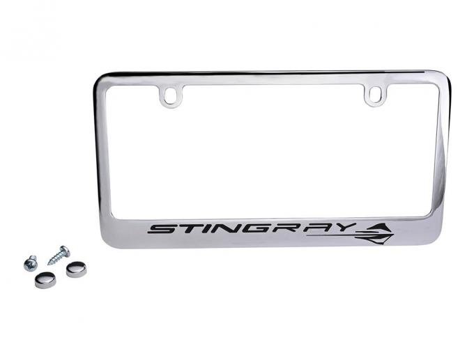 C8 Chrome Stingray License Plate Frame Bezel