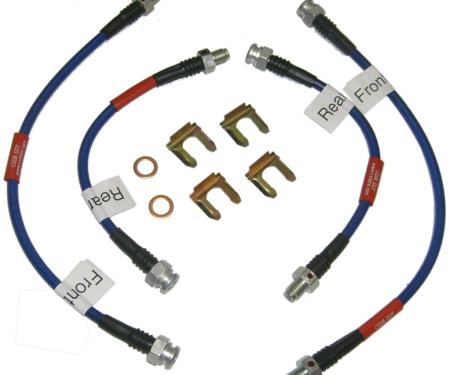 63-82 Brake Hoses Stainless Steel Braided Set of 4 Made In USA