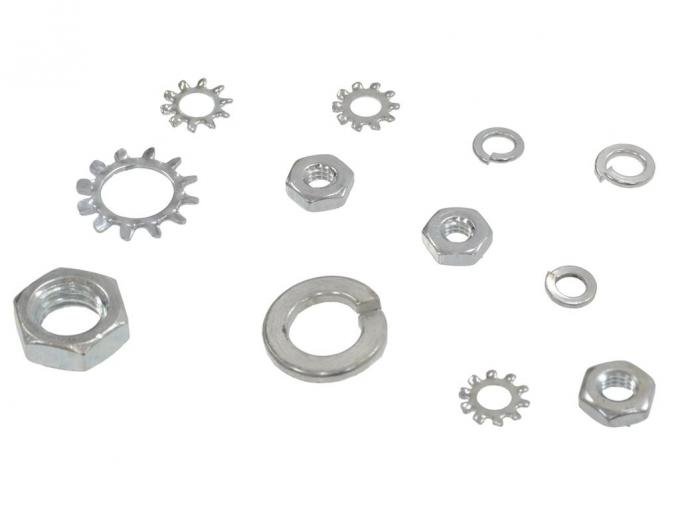 Redline Restomotive® 1956-1982 Chevrolet Corvette Starter Solenoid Terminal Nut Set With Lockwasher