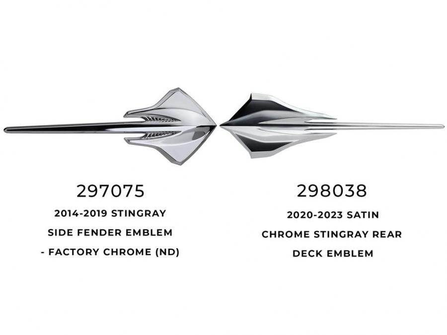 20202023 Satin Chrome Stingray Rear Deck Emblem Corvette Depot