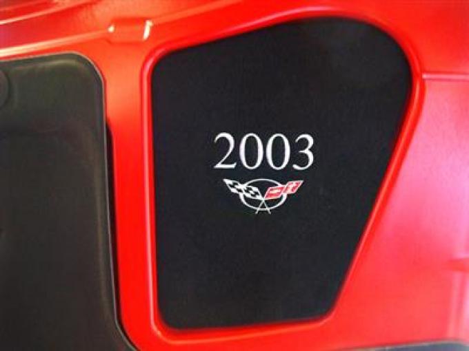 1997-2004 Underhood Display Insert With Year And C5 Logo Black Carpeted