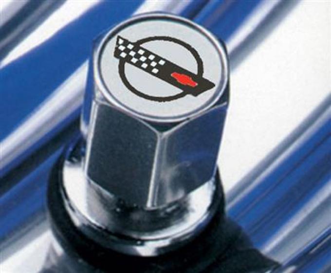 84-96 C4 Logo Valve Stem Caps with Logo Set of 4