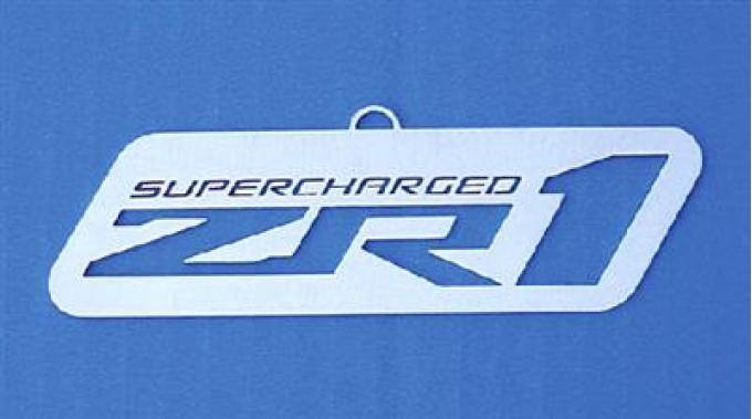 36" Car Art Work Brushed Metal Wall Hanging ZR1 Supercharged C6 Emblem