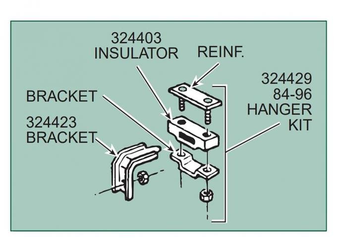 84-96 Muffler Exhaust Hanger Set ( 84-88 Replacement )