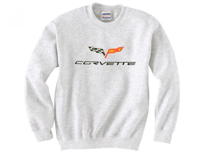 Sweatshirt With C6 Embroidered Emblem Gray