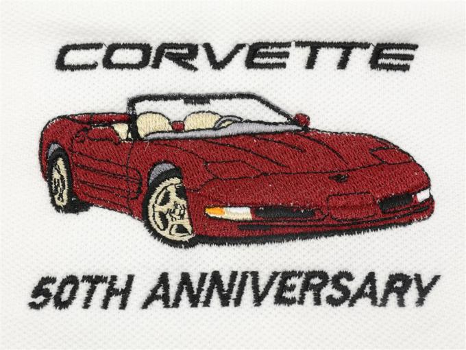 03 Polo Shirt - White Tournament 50th Anniversary C5 Convertible