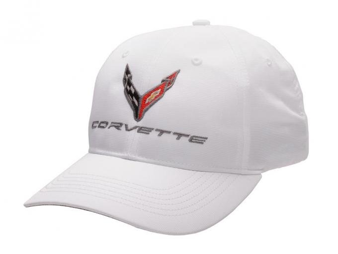 Hat C8 Corvette StayDri Performance White