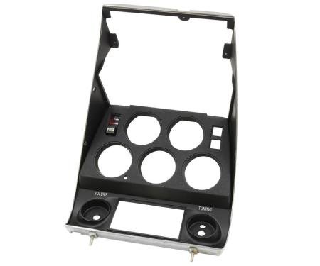 69-71 Center Gauge , Radio , Clock Surround Bezel With Pushbutton & Warning Lens