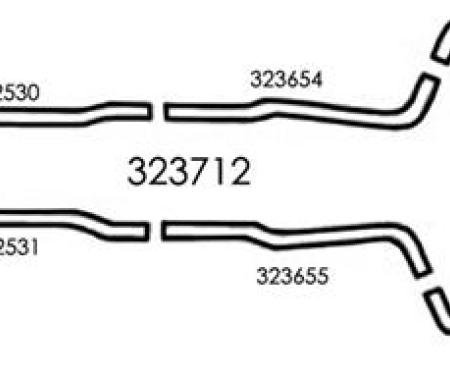 1968 Exhaust System 427 4-Speed 2 1/2" with Magnaflow Muffler