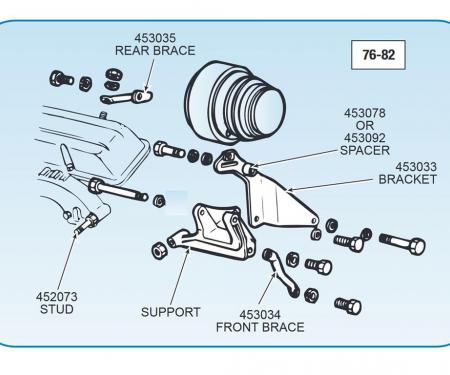 64-81 Air Conditioning Bracket Stud - to Exhaust Manifold 327 / 350