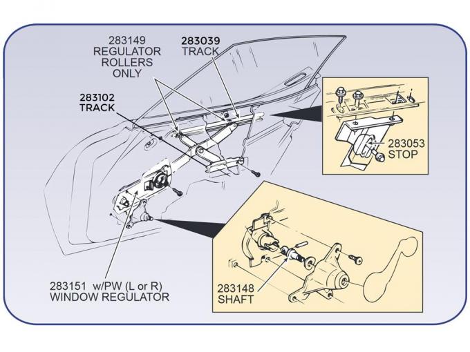 68-82 Window Regulators with Power Windows - Pair