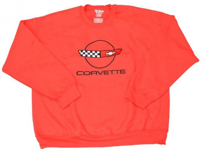 Sweatshirt With 84-90 Embroidered Emblem Red