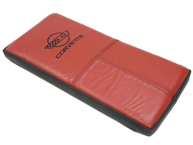 9096 Leather Center Arm Rest Cushion With Embroidered Logo Corvette