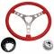 56-62 Steering Wheel - 15" Leather Wrapped Includes Hub