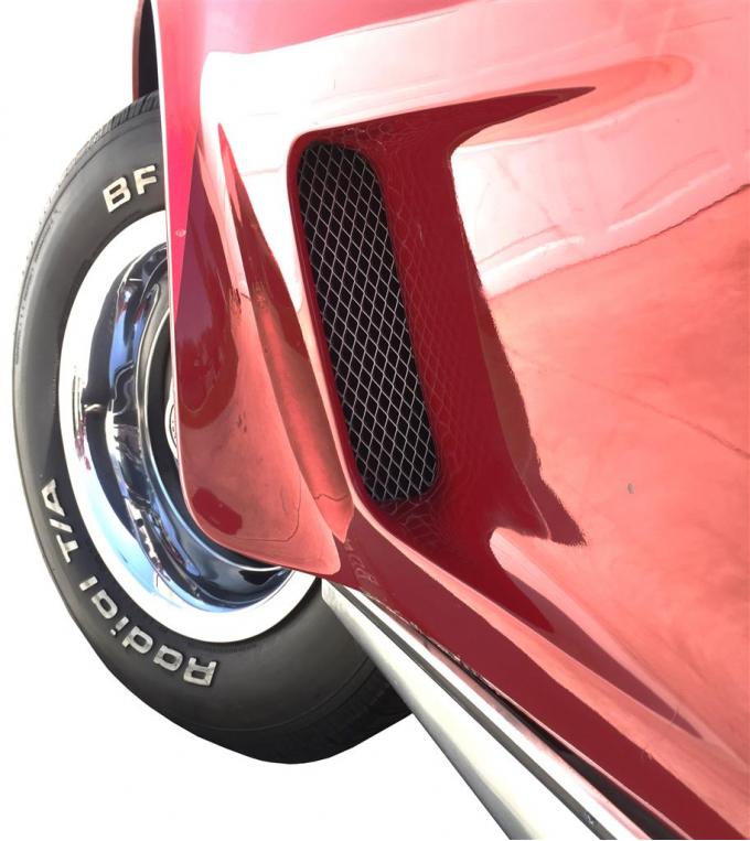 73-79 Side Fender Vent Grille - Large Diamond Pattern Bright Finish