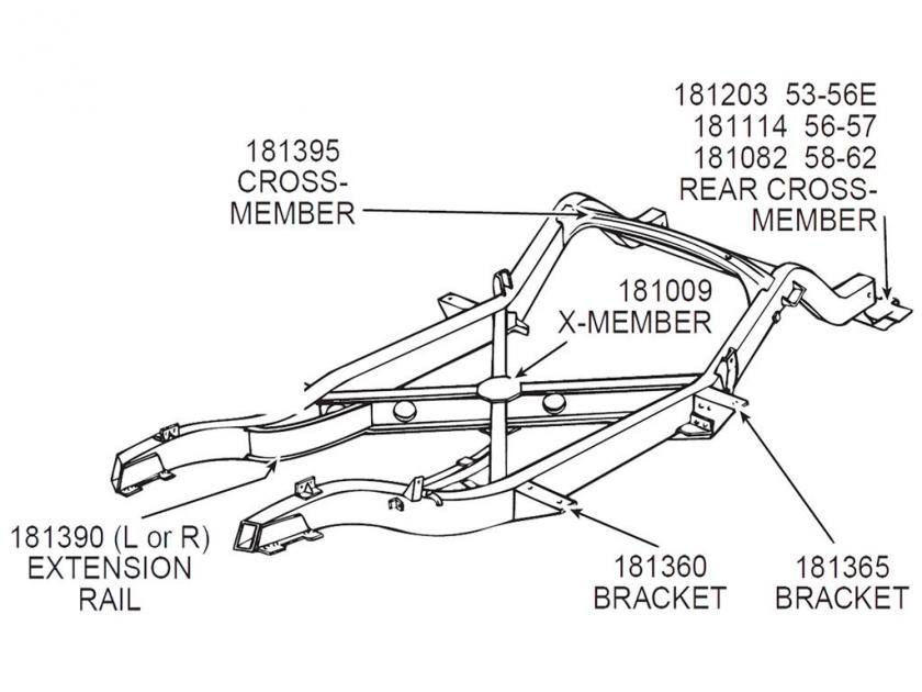 5362 Crossmember Over Rear Axle Shock Mount Corvette Depot