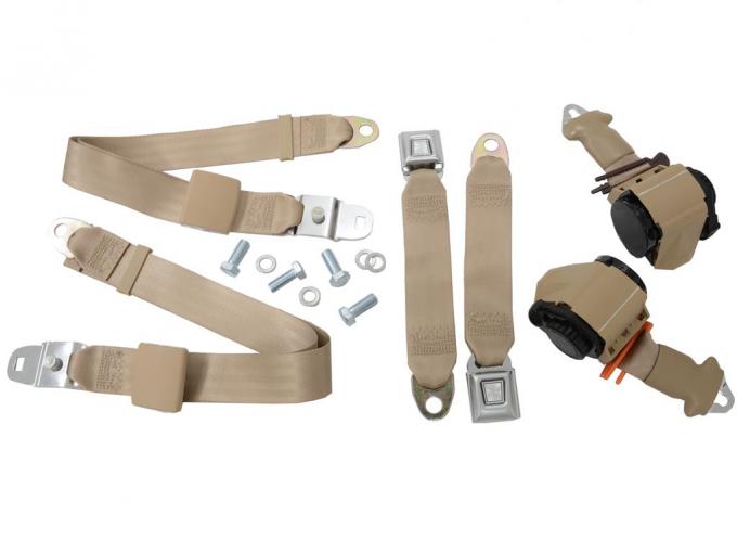 68-69 Seat Belt - Economy With Vertical Mount Retractable Shoulder Harness