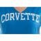 T-Shirt Womens Long Sleeve Blue With Corvette Script