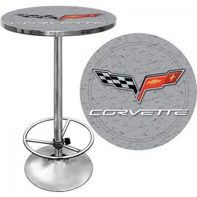 28" Silver Pub Table With C6 Logo