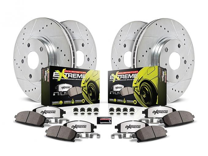 88-96 PowerStop Z26 Cross Drilled & Slotted Brake Rotors Kit w/ Pads EXC HD
